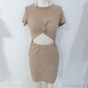 LELIS Alex Twist Dress- Tan